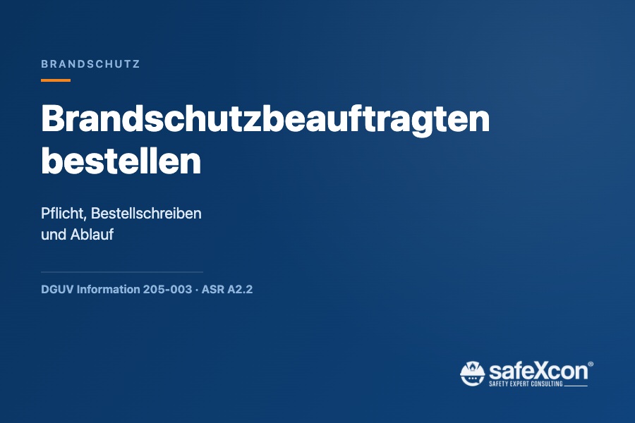 Titelgrafik: Brandschutzbeauftragten bestellen - Pflicht, Bestellschreiben und Ablauf